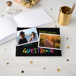 Libro De Visitas Cartas con corazones Guía moderna del marco de la