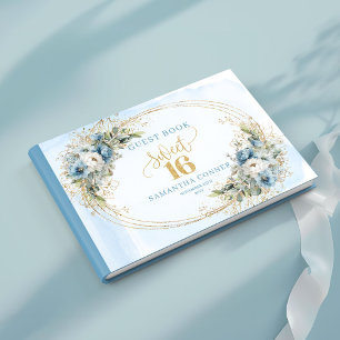 Libro De Visitas Cartel de Cumpleaños Dulces Dieciséis Soñador Azul