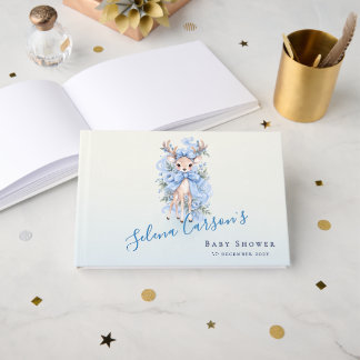 Libro De Visitas Cartilla de 3 anillos para Baby Shower de Ciervo c