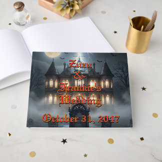 Libro De Visitas Casa de Halloween con Frankie, Gris Oscuro