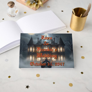 Libro De Visitas Casa de Halloween con Frankie, Gris Oscuro
