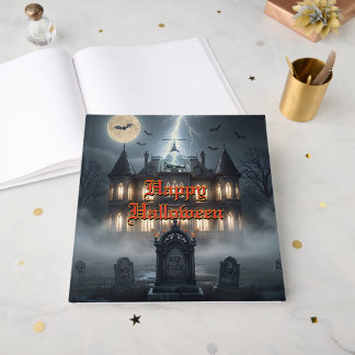 Libro De Visitas Casa de Halloween con Frankie, gris oscuro