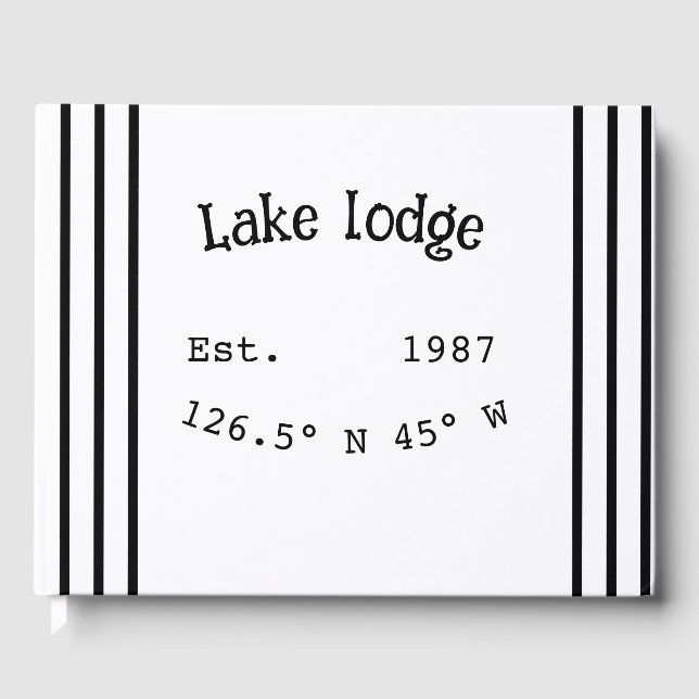Libro De Visitas Casa del lago. Fecha año personalizado coordenadas (Anverso)