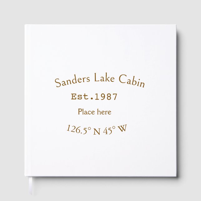 Libro De Visitas Casa del lago. Fecha año personalizado coordenadas (Anverso)