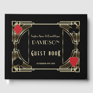 Libro De Visitas Casino Gold Art Deco Frame Roaring Boda de los año