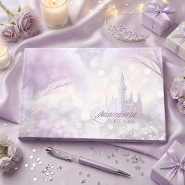 Libro De Visitas Castillo de Cuento de Hadas Quinceañera Lila ID103