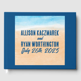 Libro De Visitas Casual Watercolor Beach Wedding