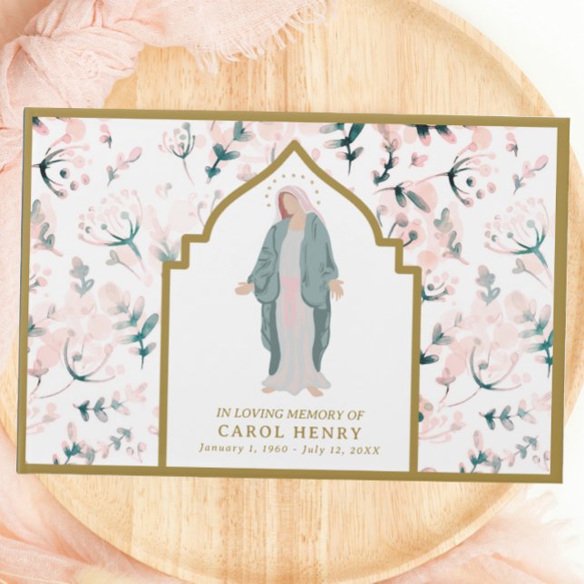 Libro De Visitas Católico Blessed Mother Funeral Memory Guest Book (Subido por el creador)