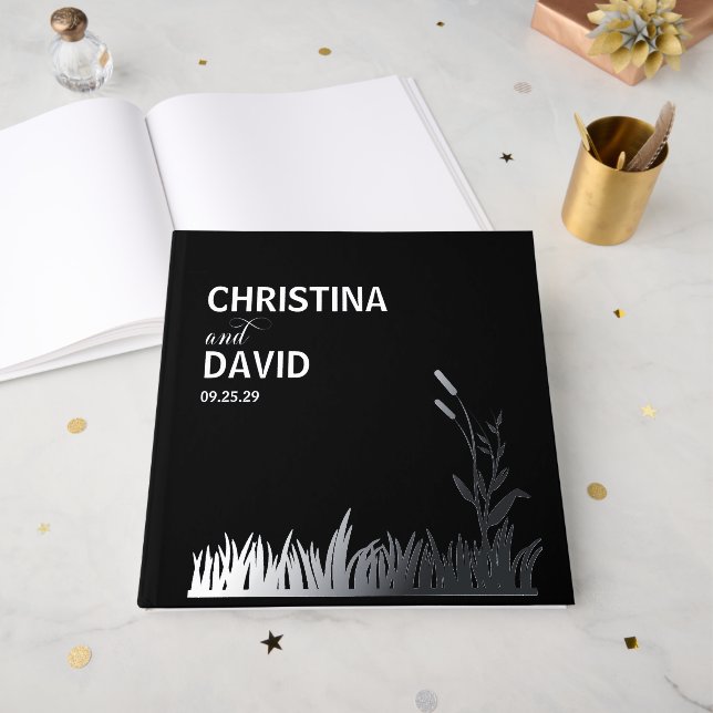 Libro De Visitas Cattails rusticas (Anverso Abierto)