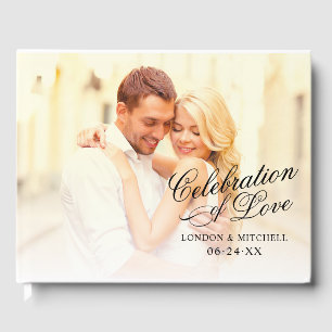 Libro De Visitas Celebración de amor Boda de escritura negra foto