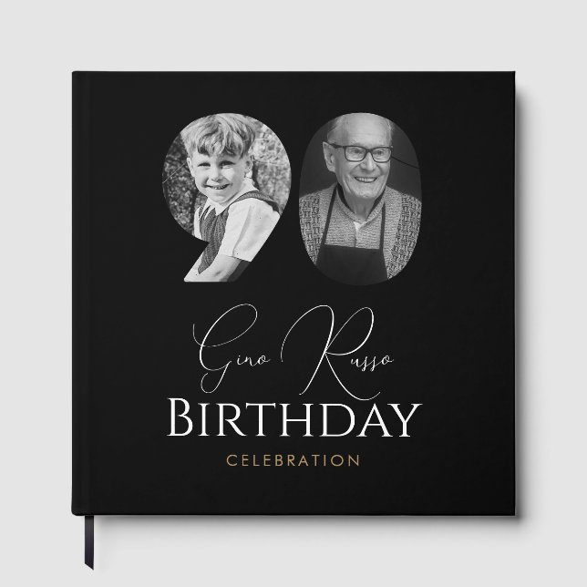 Libro De Visitas Celebración de cumpleaños número 90 con foto perso (Anverso)