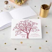 Celebración de la Vida Árbol Moderno Guión Rosa