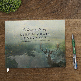 Libro De Visitas Celebración de la Vida del Ciervo del Bosque Rústi