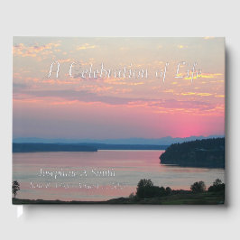 Libro De Visitas Celebración de la Vida Memorial Pink Sunset
