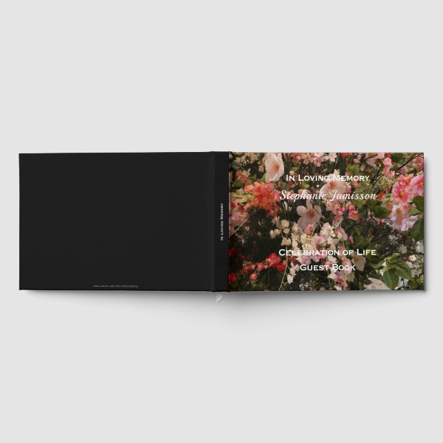 Libro De Visitas Celebración de la Vida, Muchas Flores Floral Boho  (Lleno)