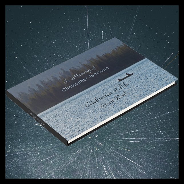 Libro De Visitas Celebración de la vida, nombre, lago, dos pescador (Subido por el creador)