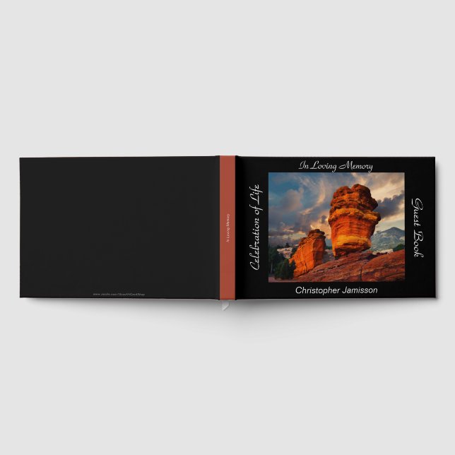 Libro De Visitas Celebración de la Vida, Nombre, Roca Equilibrada (Lleno)