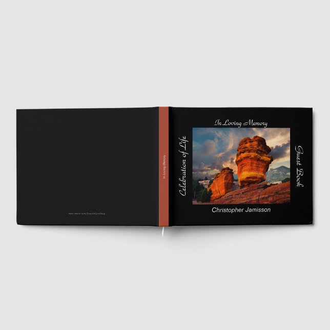 Libro De Visitas Celebración de la vida, nombre, rock equilibrado (Lleno)