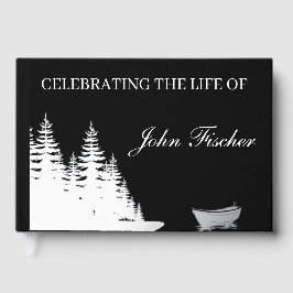 Libro De Visitas Celebración de la Vida Pesca Funeral Memorial Blan