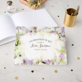 Libro De Visitas Celebración de la vida por las flores de Hydrangea