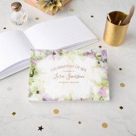 Libro De Visitas Celebración de la vida por las flores de Hydrangea