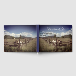 Libro De Visitas Celebración De Vida Hermosos Caballos Personalizad