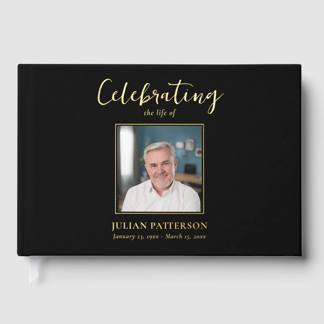 Libro De Visitas Celebración del funeral de Relieve metalizado dora (Anverso)