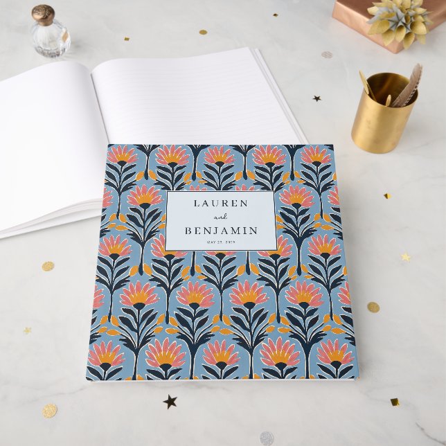 Libro De Visitas Celebración floral alegre de la Marina (Anverso Abierto)