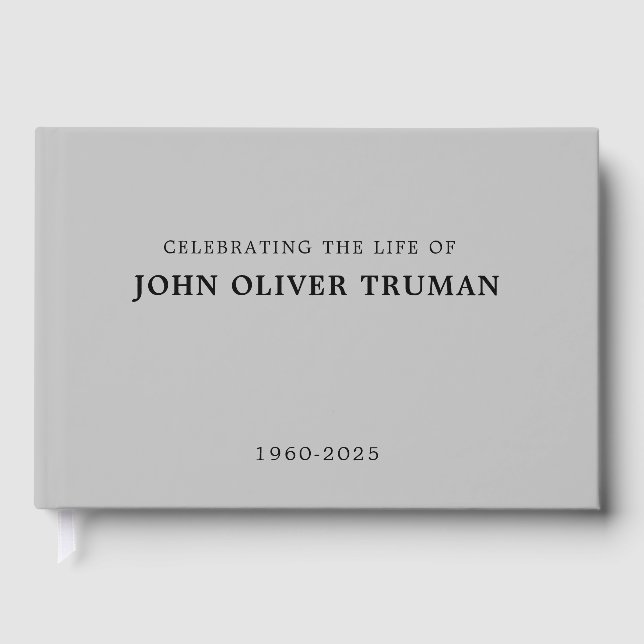 Libro De Visitas Celebrating Life of Personalized Memorial Grey (Anverso)