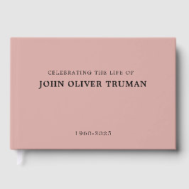 Libro De Visitas Celebrating Life of Personalized Memorial Pink