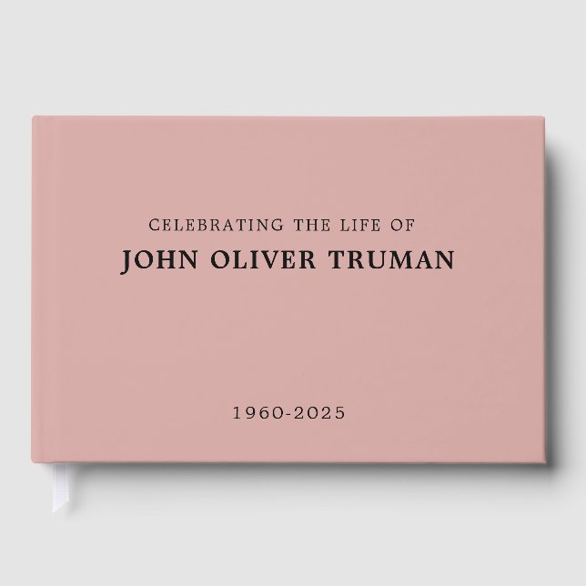 Libro De Visitas Celebrating Life of Personalized Memorial Pink (Anverso)