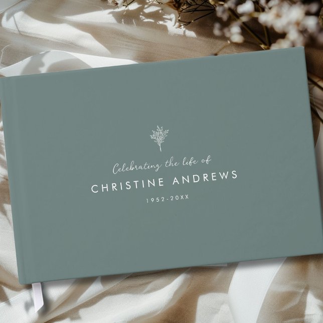 Libro De Visitas Celebration of Life Floral Memorial Green (Celebration of Life Floral Memorial Green Guest Book)