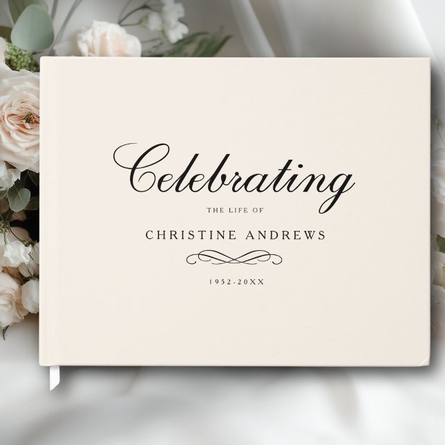 Libro De Visitas Celebration of Life Memorial–Elegant Minimal Beige (Celebration of Life Memorial–Elegant Minimal Beige Guest Book)