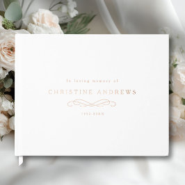 Libro De Visitas Celebration of Life Memorial–Elegant Minimal White