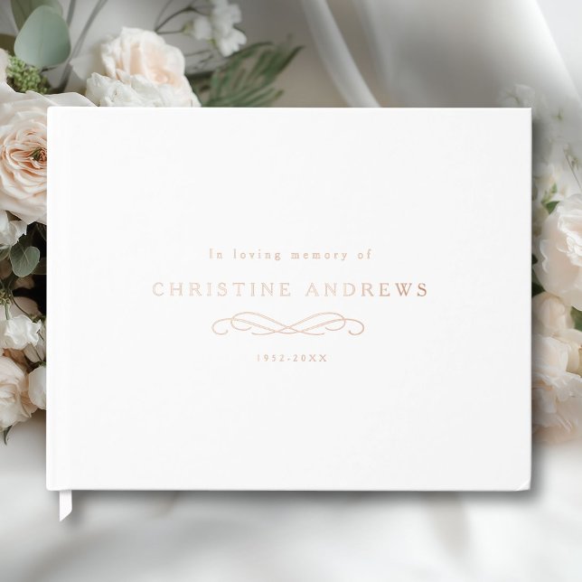 Libro De Visitas Celebration of Life Memorial–Elegant Minimal White (Celebration of Life Memorial–Elegant Minimal White Foil Guest Book)