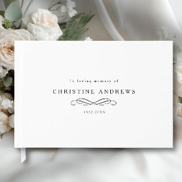 Libro De Visitas Celebration of Life Memorial–Elegant Minimal White