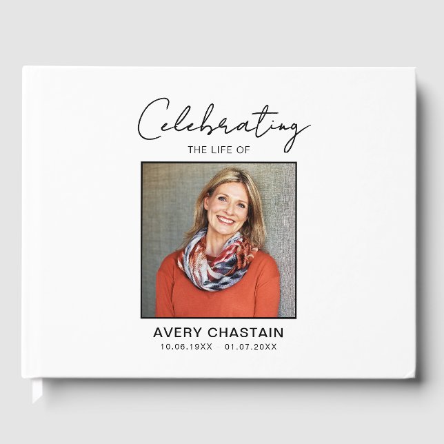 Libro De Visitas Celebration Of Life Photo Funeral Memorial   (Anverso)