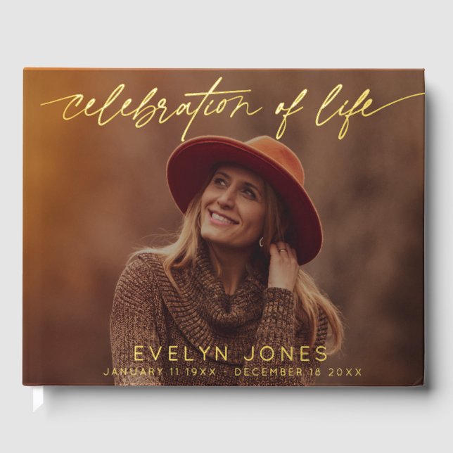 Libro De Visitas Celebration of Life Script Funeral Photo (Anverso)