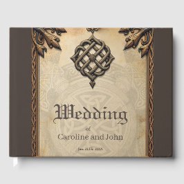 Libro De Visitas Celtic art and floral splendor in warm tones. 