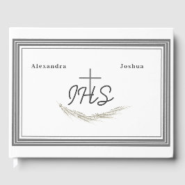 Libro De Visitas Cena de ensayo de la Biblia católica con marco