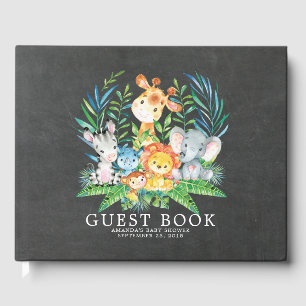 Libro De Visitas Chalkboard Safari Jungle Baby Shower Guest Book