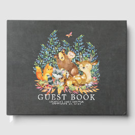 Libro De Visitas Chalkboard Woodland Baby Shower Guest Book