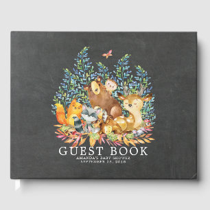 Libro De Visitas Chalkboard Woodland Baby Shower Guest Book