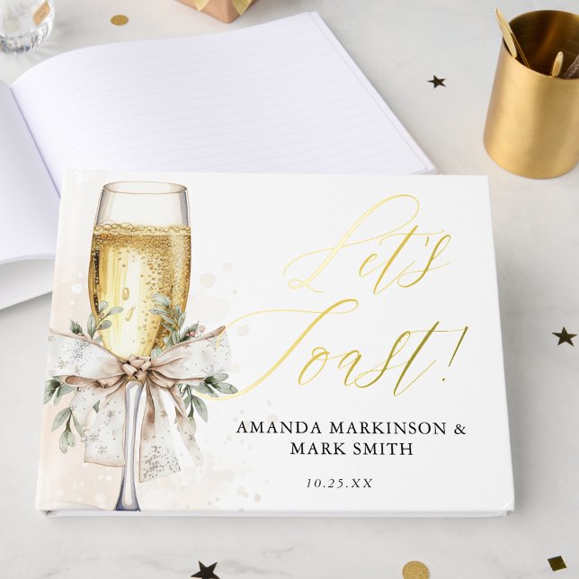 Libro De Visitas Champagne Let's Toast Winter Engagement (Subido por el creador)