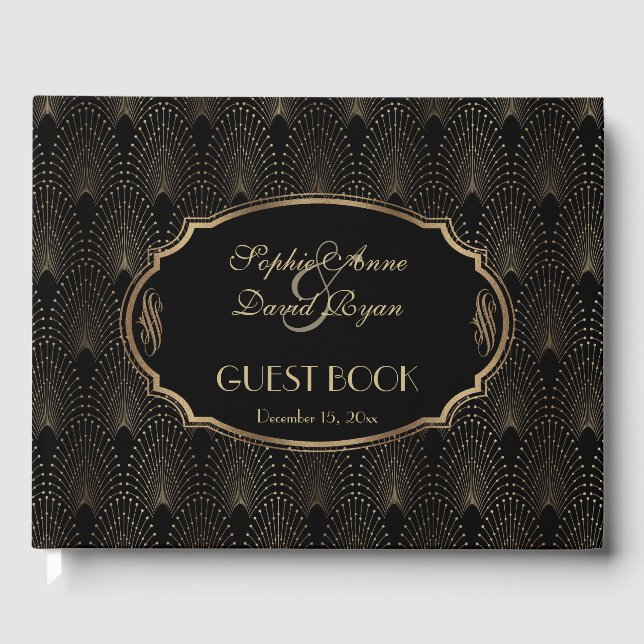 Libro De Visitas Charm Great Gatsby 20's Art Deco Boda (Anverso)
