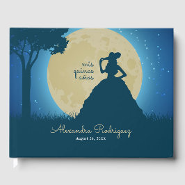Libro De Visitas Charro Silhouette con Moon Quinceanera