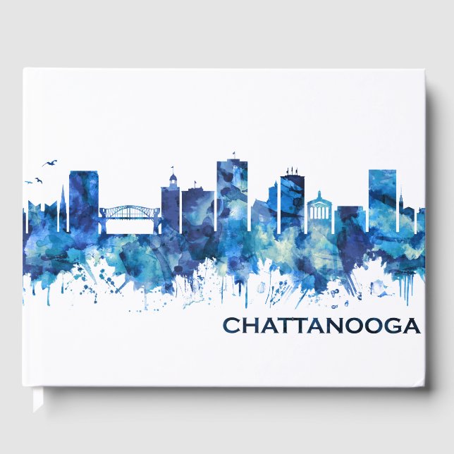 Libro De Visitas Chattanooga Tennessee Skyline Blue (Anverso)