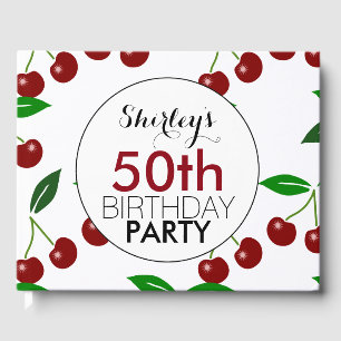 Libro De Visitas Cherry 50th Birthday Party Guest Book