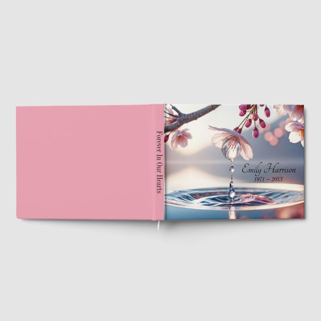 Libro De Visitas Cherry Blossom Branch With Dewdrops (Lleno)