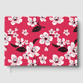 LIBRO DE VISITAS CHERRY BLOSSOM - PATRÓN SAKURA EN ROJO